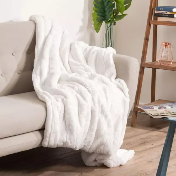 Plaid doux (120 x 160 cm) Manoir Blanc