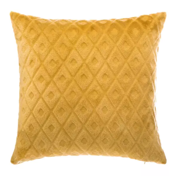 Coussin carré (40 cm) 3D Losange Jaune ocre