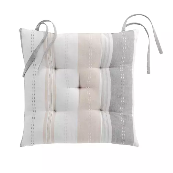 Cojín de silla cuadrado algodón reciclado Andria Beige