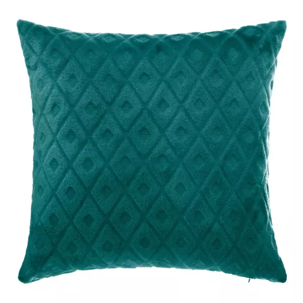 Coussin carré (40 cm) 3D Losange Bleu canard