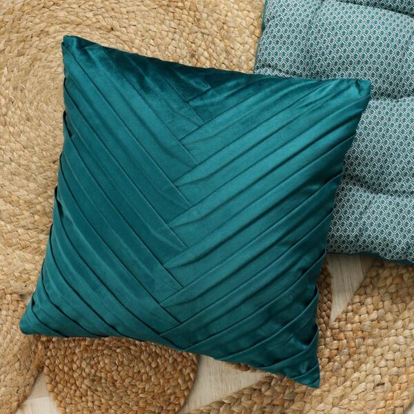 Fodera cuscino velluto (40 x 40 cm) Sofia Blu - Tessuto decorativo - Eminza