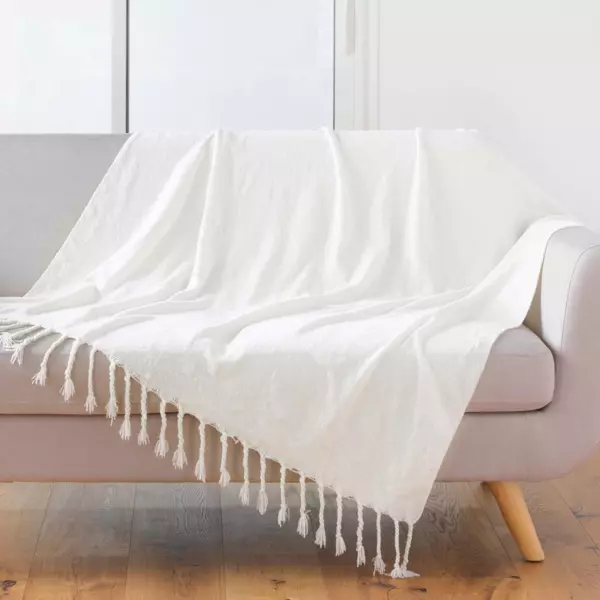 Couverture D'été En Mousseline 130x150 Cm - Jeté De Canapé Doux, Léger, Respirant, Pour Adulte