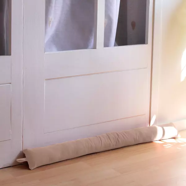 Coussin bas de porte coton recyclé (80 x 8 cm) Dune Beige