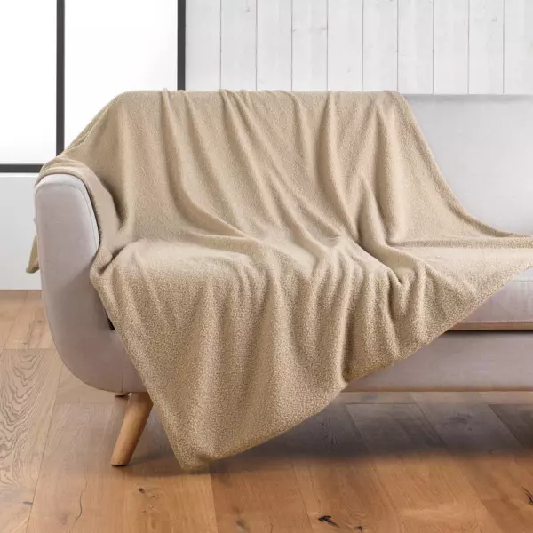 Plaid bouclette (125 x 150 cm) Wooly Beige