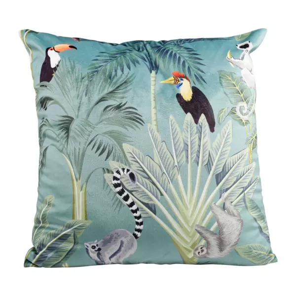 Kussenhoes (40 cm) Jungle Blauw