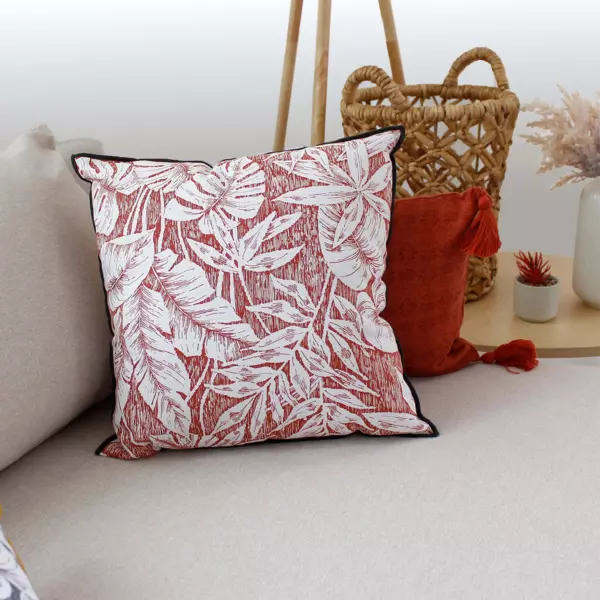 Coussin carré coton (40 x 40 cm) Bundi Terracotta