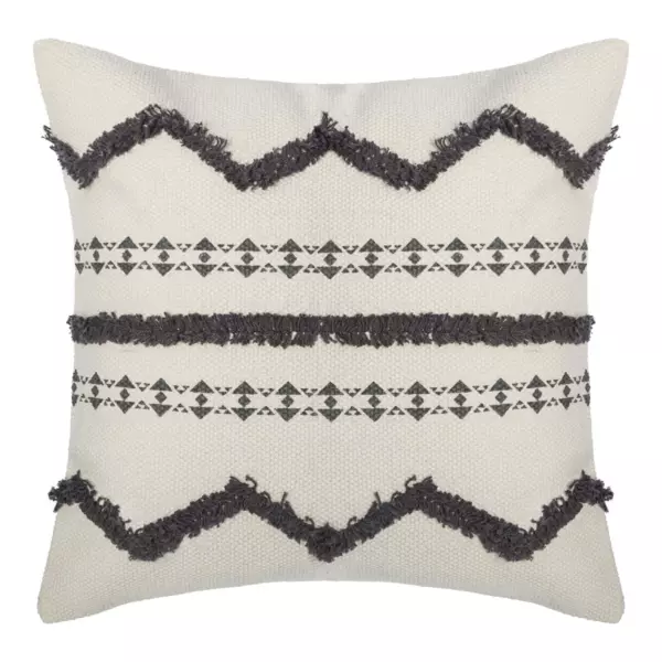 Housse de coussin carrée coton (40 x 40 cm) Wave Grise