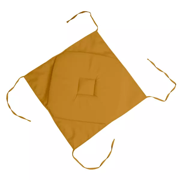 Galette de chaise carrée à rabats (40 cm) Nelson Jaune curry