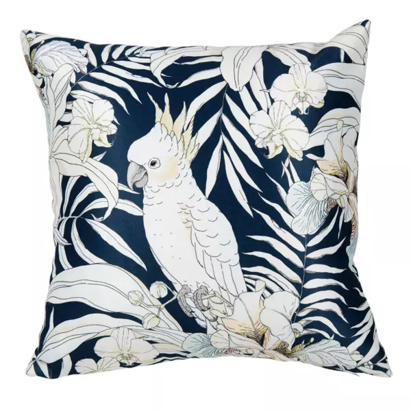 Housse de coussin carrée (40 x 40 cm) Tropical Bleue