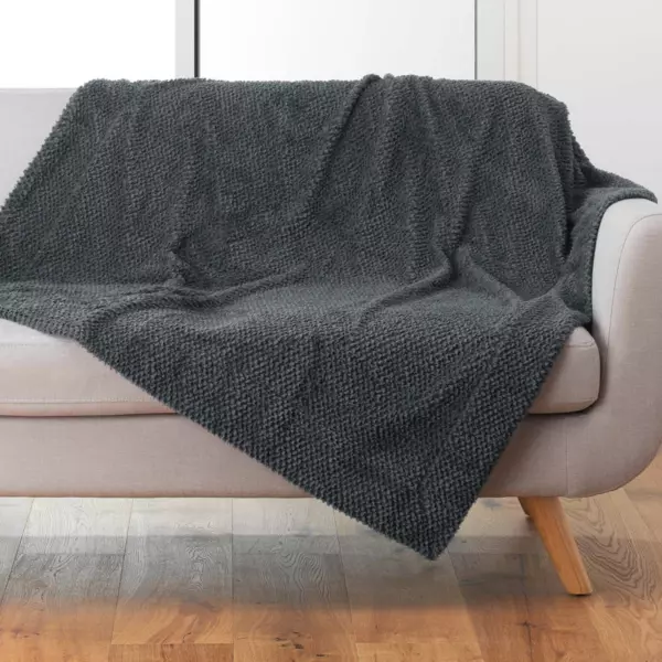 Plaid piel sintética (150 cm) Iceberg Gris antracita