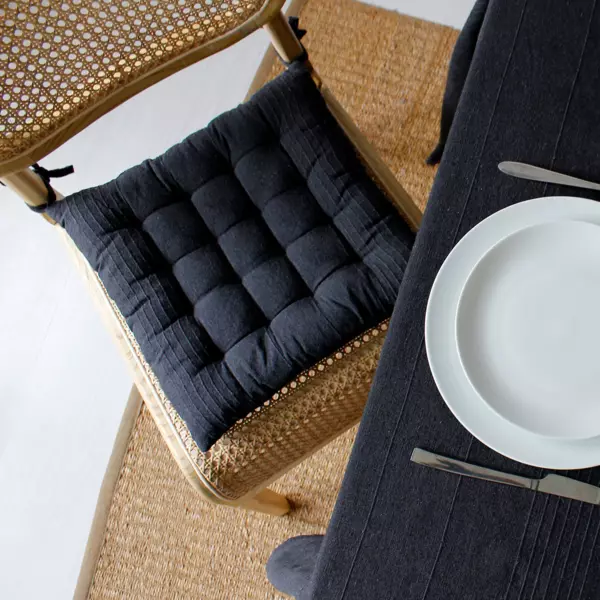 Kvadratisk stolesædehynde (38 x 38 cm) Bombay Antracitgrå