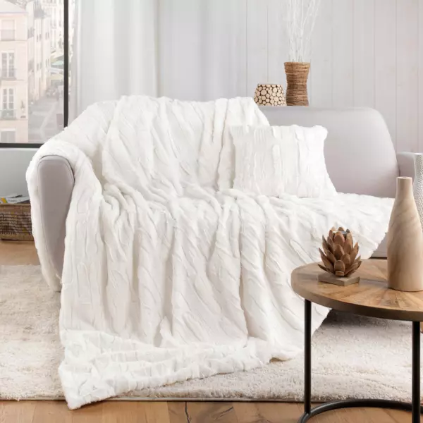 Plaid ecopelliccia (220 cm) Foxy Ecru