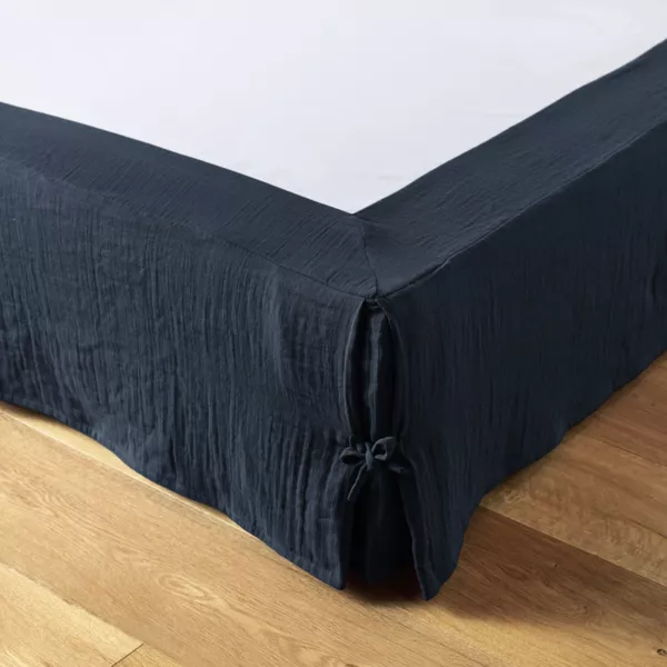 Boxspring hoes Katoengaas (180 x 200 cm) Gaïa Nachtblauw