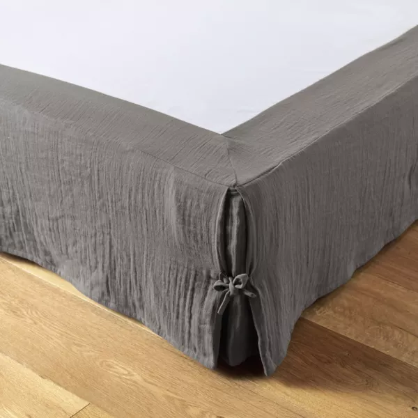 Cubre -somier Gasa de algodón (160 x 200 cm) Gaïa Gris granito