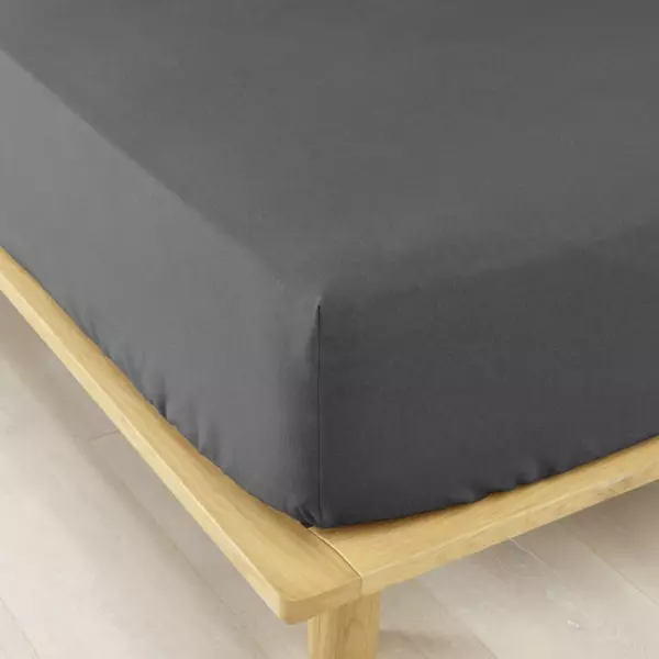 Hoeslaken katoenen flanel (140 X 190 cm) Théa Antraciet