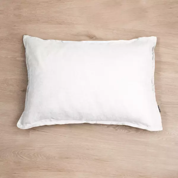 Funda de almohada rectangular en lino lavado (70 cm) Louise Blanco