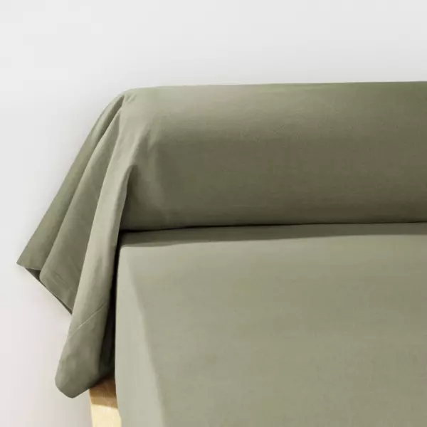 Nekrolsloop katoenen flanel (L185 cm) Théa Rozemarijn groen