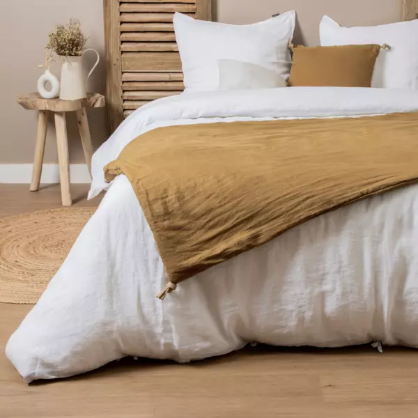 Vasket linned dyne (90 x 200 cm) Louise Karamel