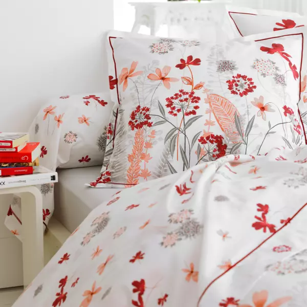 Nekrolsloop percal katoen (L200 cm) Petite folie Rood