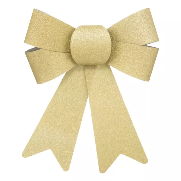 Lot de 2 noeuds de Noël (H17 cm) Paillettes Or