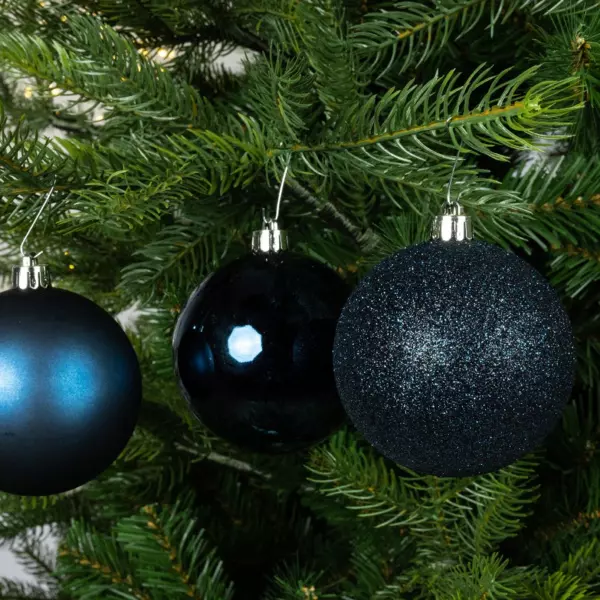 Set van 34 kerstballen (D80 mm) Alpine donkerblauw