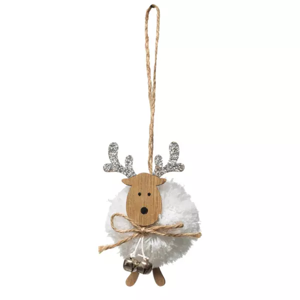 Décoration De Noël Gisela Graham – Lot De 2 Cerfs/rennes, Blanc Et Or, Neuves