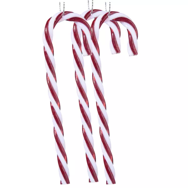 Lot de 3 batons de sucre d'orge à suspendre (H12 cm) Douceur Rouge