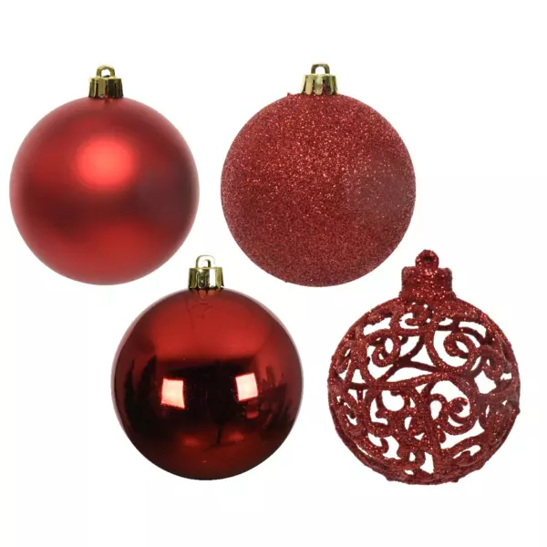 Lot de 16 boules de Noël (D60 mm) Alpine multi Rouge