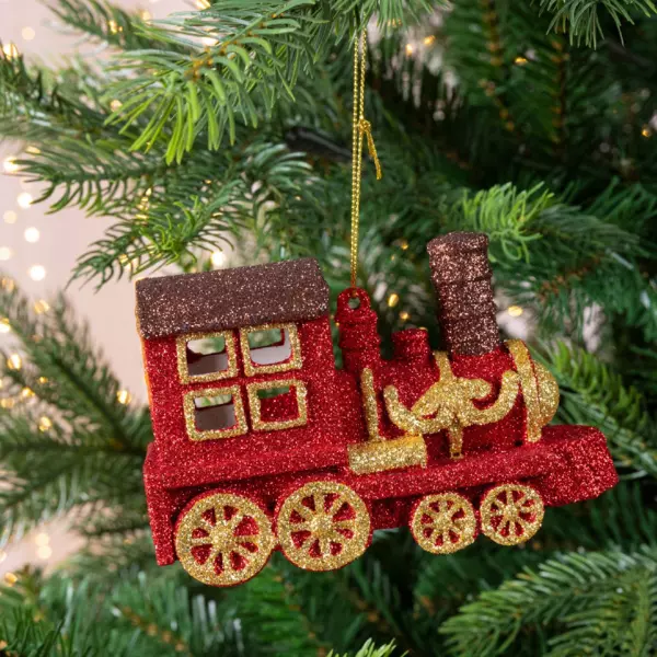 Trenino di Natale da appendere (7.5 cm) Rosso