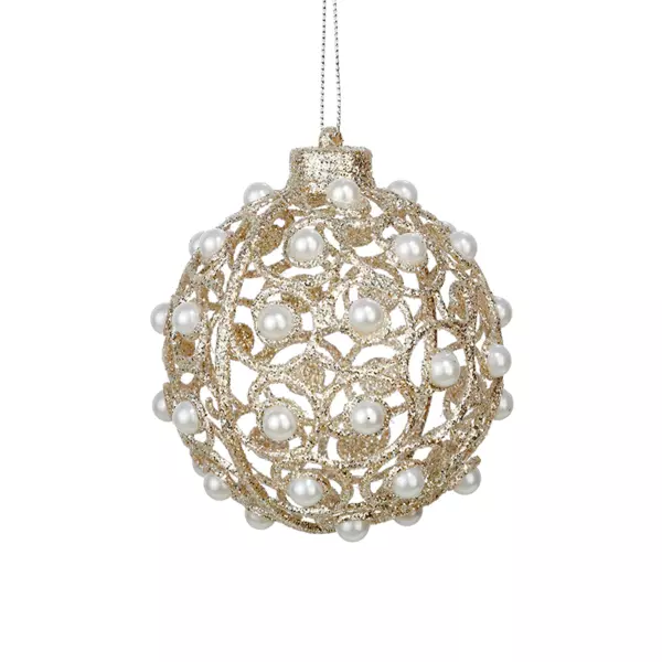 Bola de Navidad (D80 mm) Perlas Oro