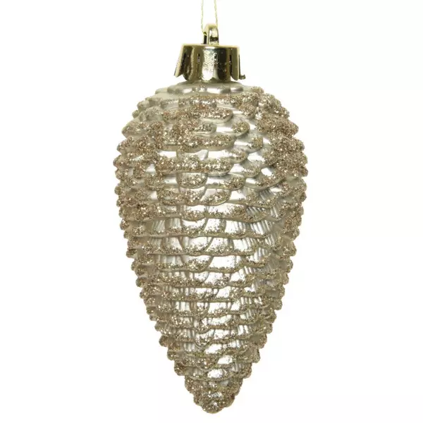 Sæt af 6 ophængte kogler (H8 cm) Alpine Perle