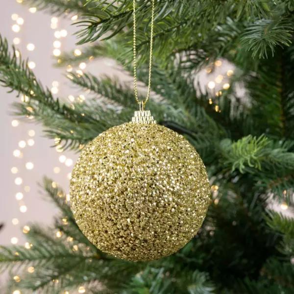 Lote de 12 bolas de Navidad (D80 mm) Perline Oro