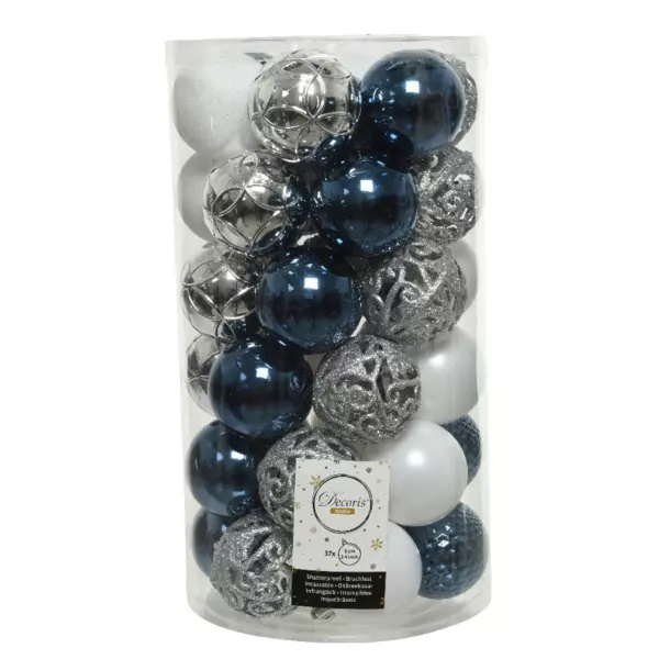 Lote de 37 bolas de Navidad (D60 mm) Alpine Medianoche