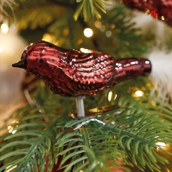 Lot de 3 oiseaux en verre (H8 cm) Sven Rouge