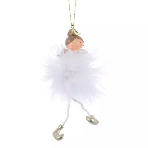 Ange à suspendre (H14 cm) Danseuse Blanc