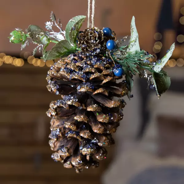Piña de pino de Navidad para colgar Seli Natural