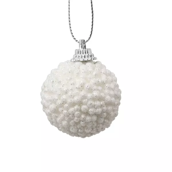 Lot de 10 boules de Noël (D40 mm) Petit Bill Blanc