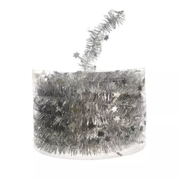 Guirnalda de Navidad (D3,50 cm) fina estrellada Alpine Plata
