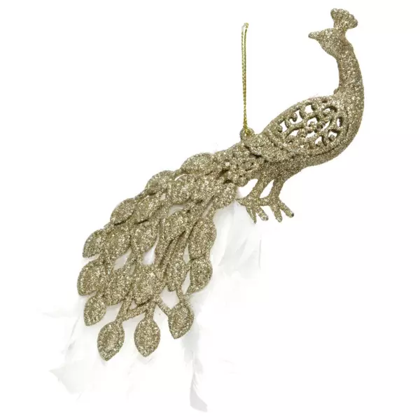 Décoration De Noël Paon à Clipser – Ornement En Mousse Pour Sapin – Dimensions 40 Cm – Style Festif Et élégant