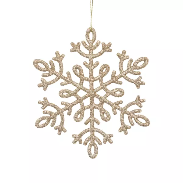 Confezione di 8 fiocchi di neve di Natale Dentelle Oro