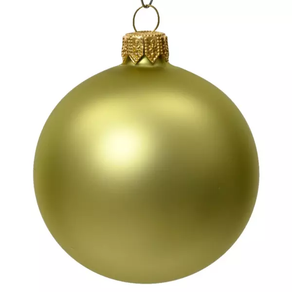 Lote de 4 bolas de Navidad en vidrio (D100 mm) Arctique mate Pistacho