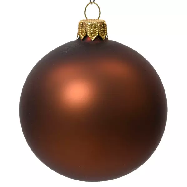 Lotto di 4 palline di Natale di vetro (D100 mm) Arctique opaca Caffè