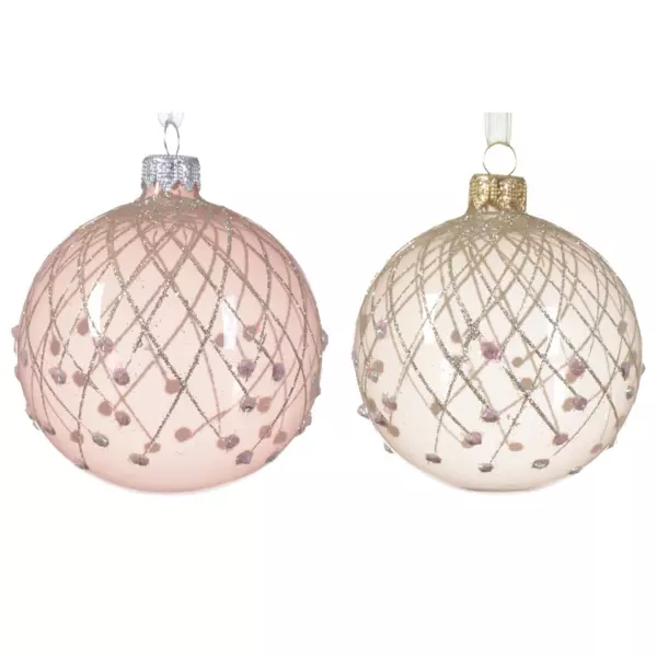 Set van 6 glazen kerstballen (D80 mm) Shiny
