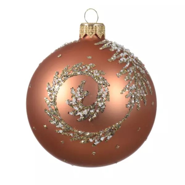 6er Set Weihnachtskugeln (D80 mm) aus Glas Esprit Kupferrot