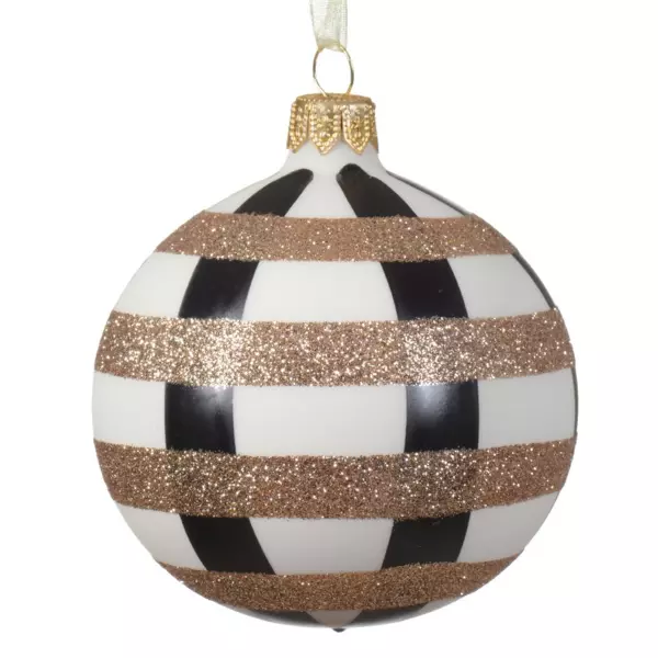 Set van 6 glazen kerstballen (D80 mm) Kala wolwit