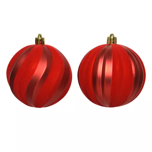 Lot de 12 boules de Noël (D80 mm) Magma Rouge