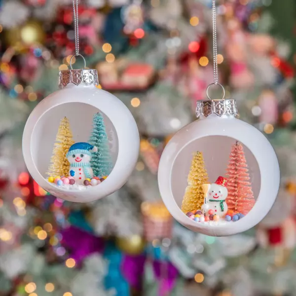 Lote de 12 bolas de Navidad (D80 mm) Bouli Blanco