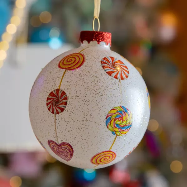 Lote de 12 bolas de Navidad (D80 mm) en vidrio Joy Multicolor