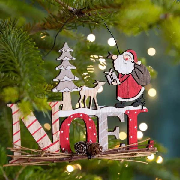 Papá Noel para colgar et lettres Rojo