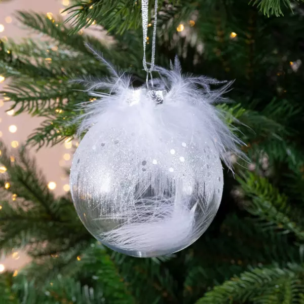 Lot de 12 boules de Noël transparentes (D80 mm) Glamour